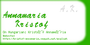 annamaria kristof business card